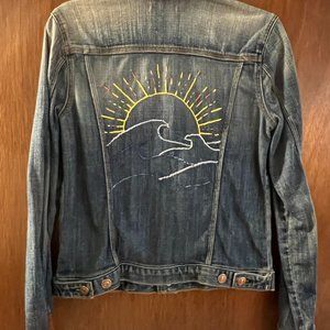 Women's Embroidered Jean Jacket -XS
